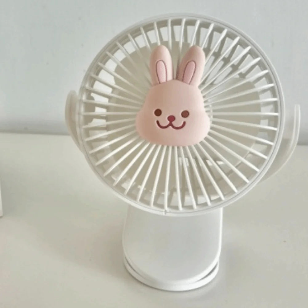 3 Speeds Cart Stroller Fan Bear Lithium Battery Portable Outdoor Fan Noiseless USB Rechargeable for 3.7V1200mAh