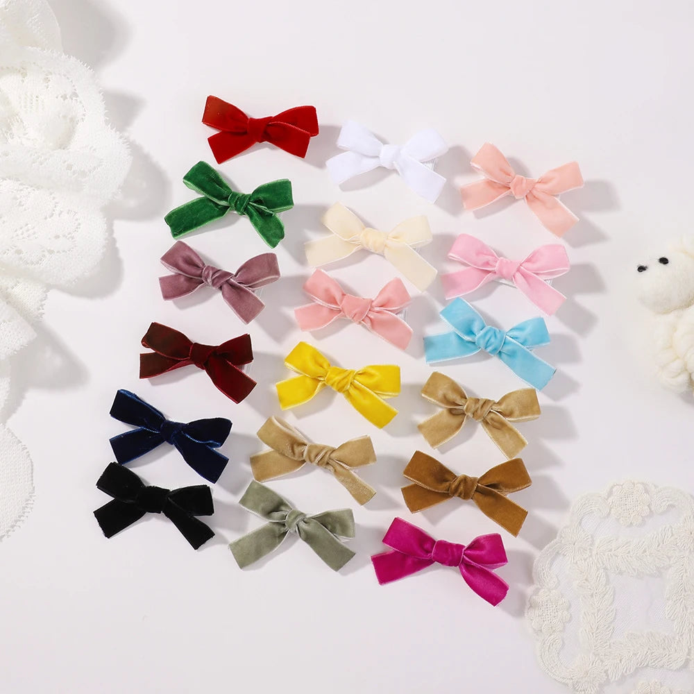 6Pcs Solid Ribbon Bows Hair Clips Cute Handmade Bow Hairpin Barrettes Headwear for Baby Girls Kids Hair Accessories Gifts