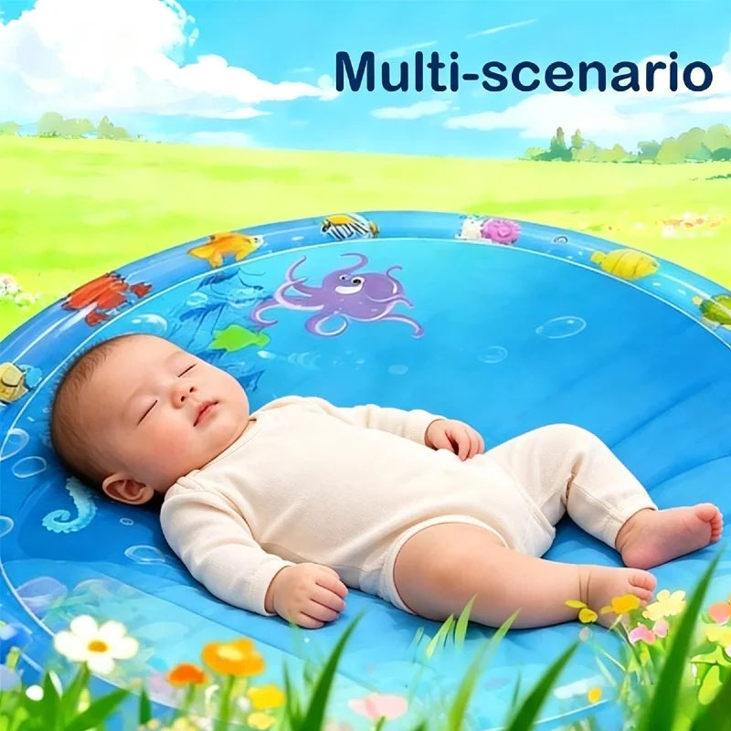 65/100cm Circle Inflatable Baby Water Play Mat Infant Toddler Kid Tummy Time Water Pad Cushion Early Educate Develop Activity