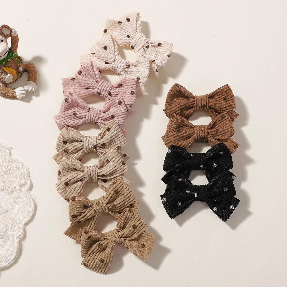 6/12Pcs Polka Dot Bow Hair Clips for Kids Toddler Baby Girl Bowknot Hairpin Set Lovely Hair Accessories Gift Wholesale