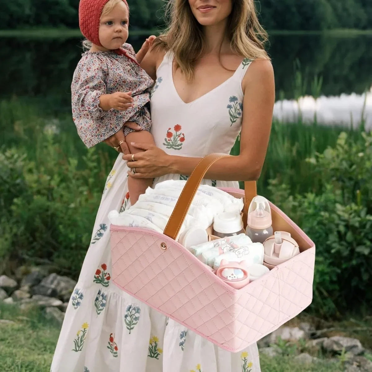 Baby Diaper Caddy Organizer Baby Room Storage Basket Nursery Storage Basket Newborn Essentials Suitable for Outdoor Use