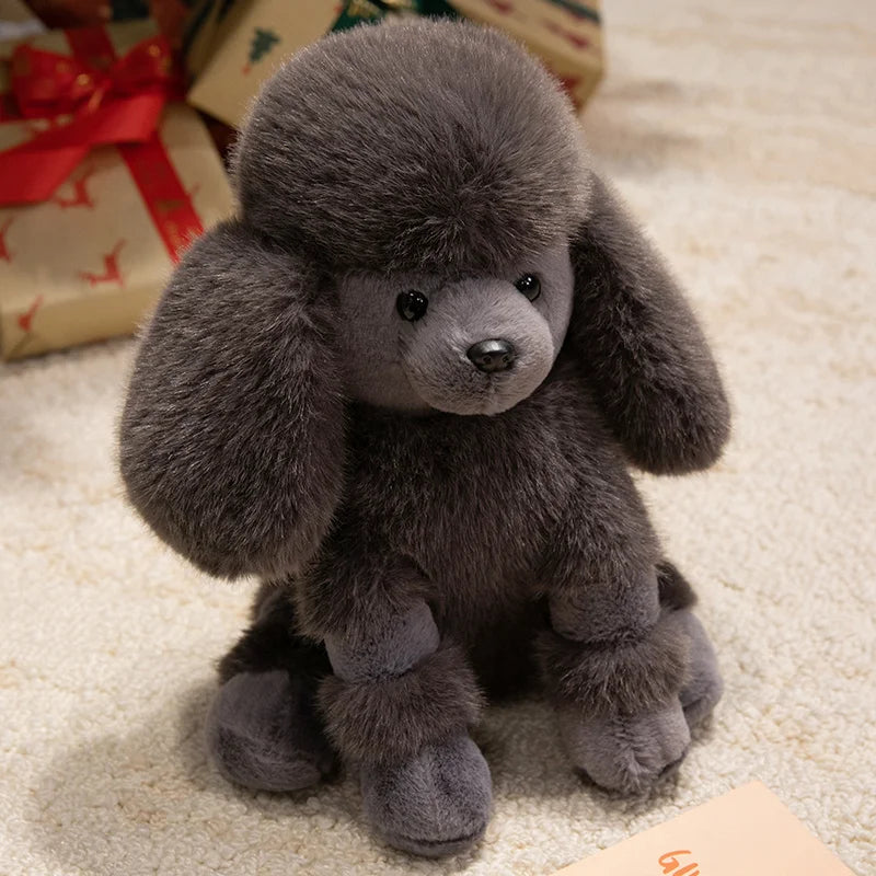 Hot Simulation Color Small Bell Poodle Plush Toys Doll Stuffed Soft Animal Fluffly Curly Hair Dog Lifelike Puppy For Kids Gifts