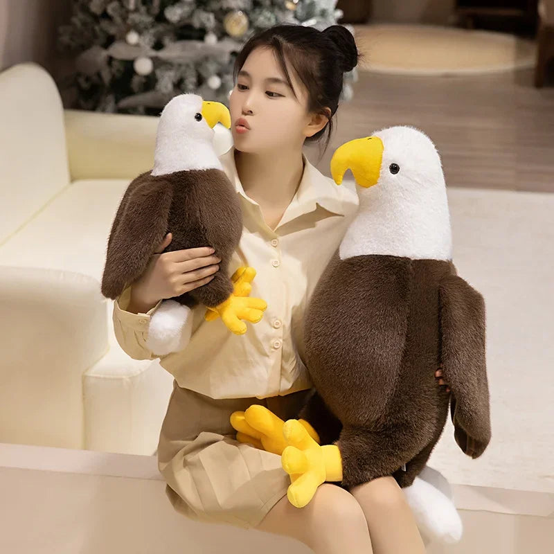 Hot Lifelike American Eagle Owl Plush Toy Soft Stuffed Animal RealLife Bird Doll Home Decor Kids Children Boys Birthday Gift