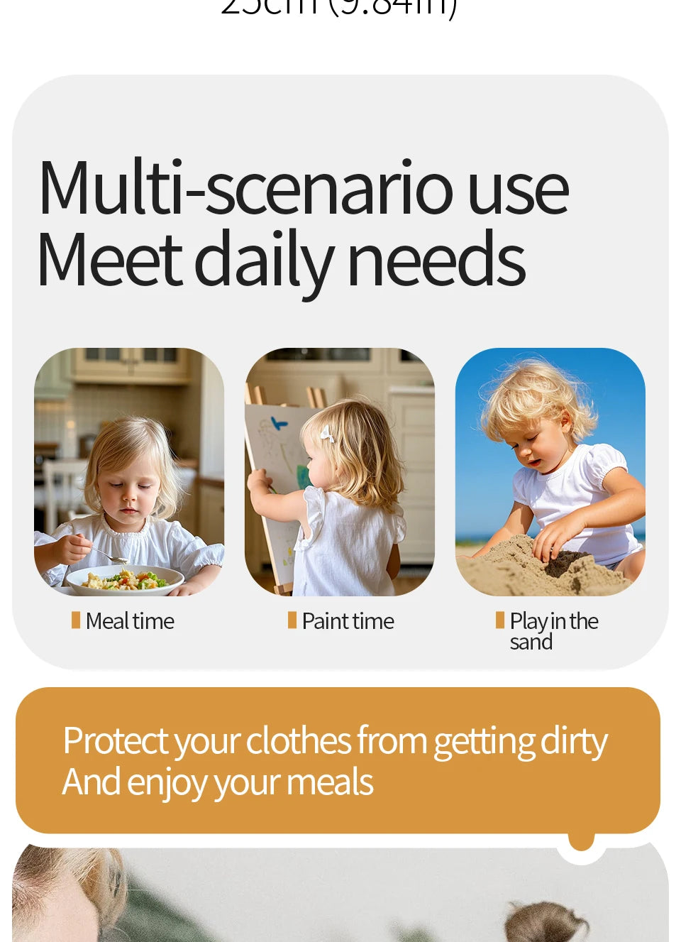2Pcs/Set Waterproof Baby Bibs,Lively and Adorable Shoulder Design Sleeveless Smock Feeding Bib Apron