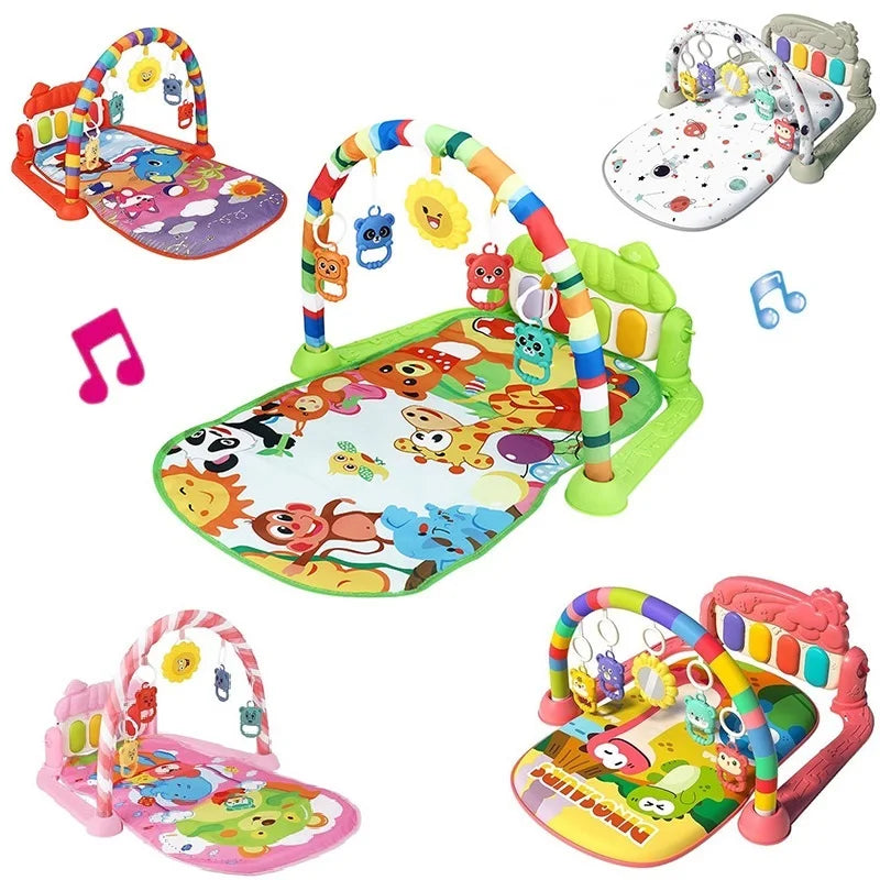 0-36M Baby Foot Piano Fitness Stand Music Play Gym Activity Toys Newborn Crawling Blanket Pedal Game Pad Early Education Gifts