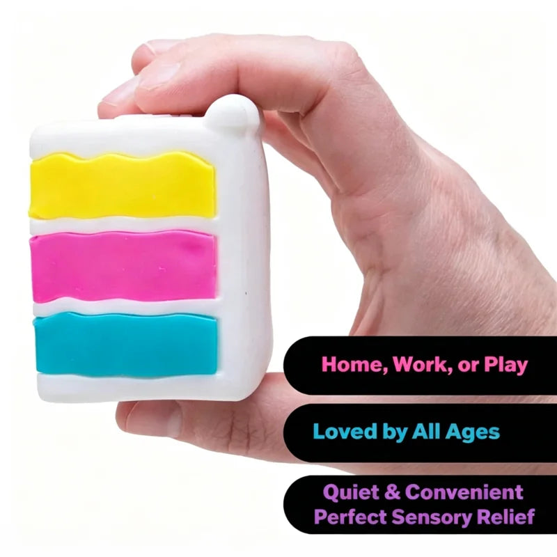 Needoh Peace O' Cake Slice Stress Squeeze Toy TPR Soft Squishy Fidget Gadget Mood Soothing Sensory Toy For Office Decompression