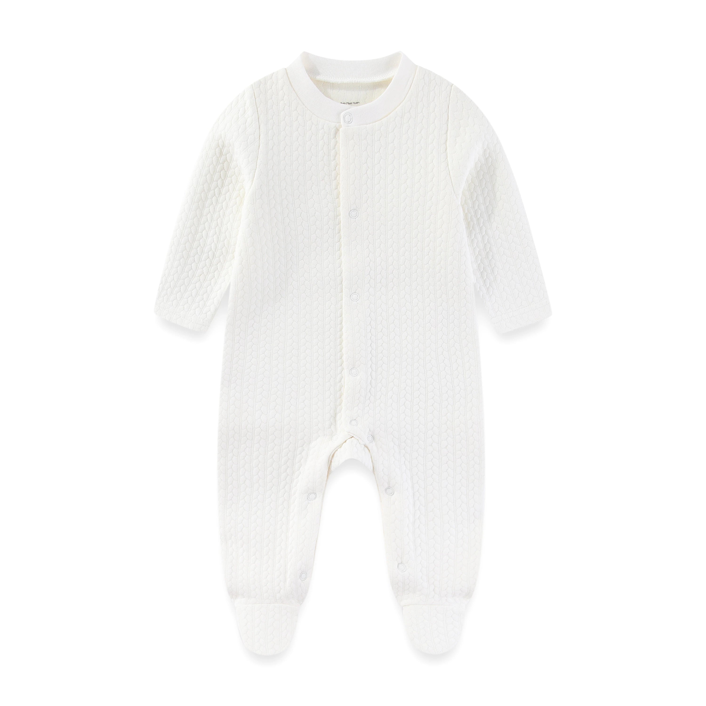 Unisex Baby Romper Jumpsuit 1-Piece Solid Color Winter Wear For 3-24 Months Infants Outdoor Wear