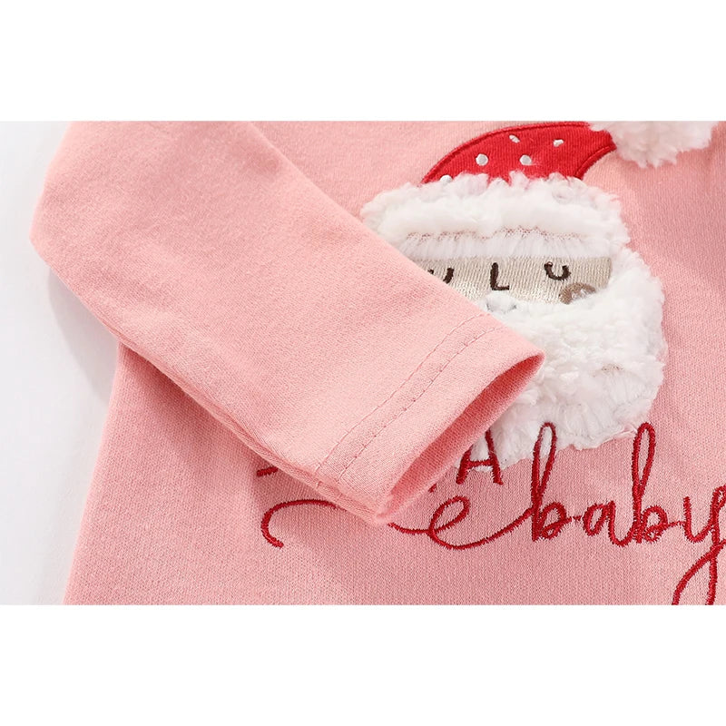 Fashion Christmas Cute Newborn Long Sleeve Bodysuits+Pants+Headband Baby Clothing Set Infant Gift