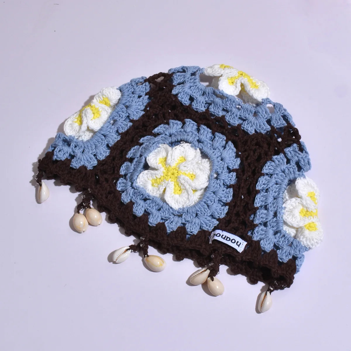Korean Style Hand Crocheted Hollow Hat For Baby Girls Outdoor Breathable Pullover Model KBH01