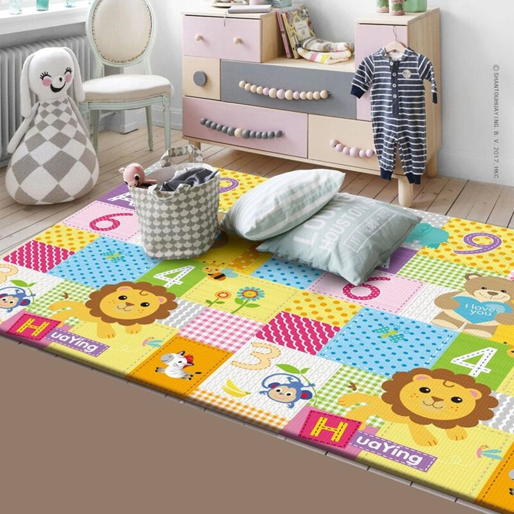 Double-sided New Baby Folding Crawling Activity Mat Children's Carpet Soft Foam Pad Kids Cartoon Waterproof Crawling Game Carpet