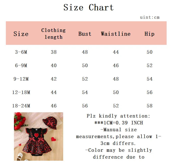 2Pcs Baby clothing Summer Baby Girl Dress with Love Printed Bow Flying Sleeve Dress and Hat for Cute Baby Girl 0-24 Months