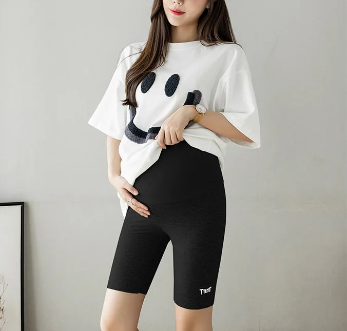 Brand Unknown Maternity Yoga Leggings Pregnant Women High Waist Black Sharkskin Fabric Model PGL100