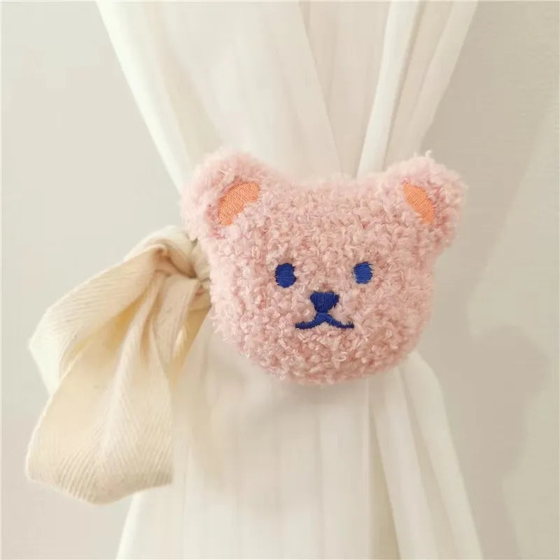 Ins style Bear Shaped Curtain Tie Clips 80cm Strap Length For Kids Room Home Decor Model 80cm