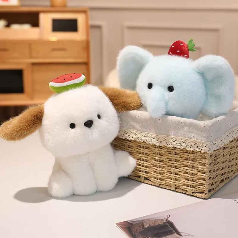 Sitting Cartoon Stuffed Animal Dolls Plush Toys - Dog Panda Bear Cow Elephant Designs - Lovely Pillow for Birthday Gift And