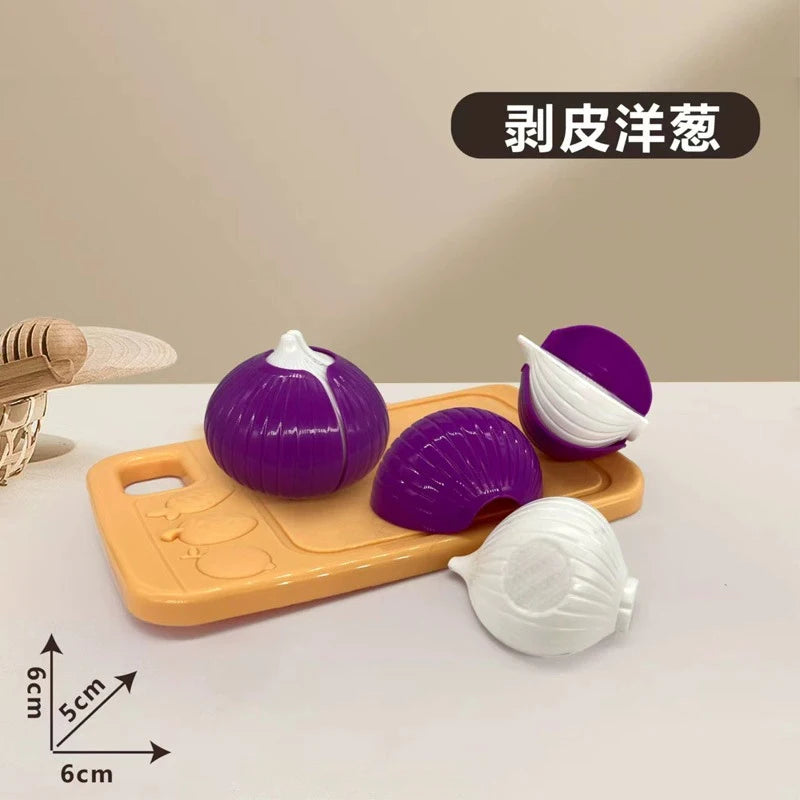 Chechele Montessori Simulation Educational Toy Set For Pretend Play Food Vegetables Fruits Bread Model Che-122