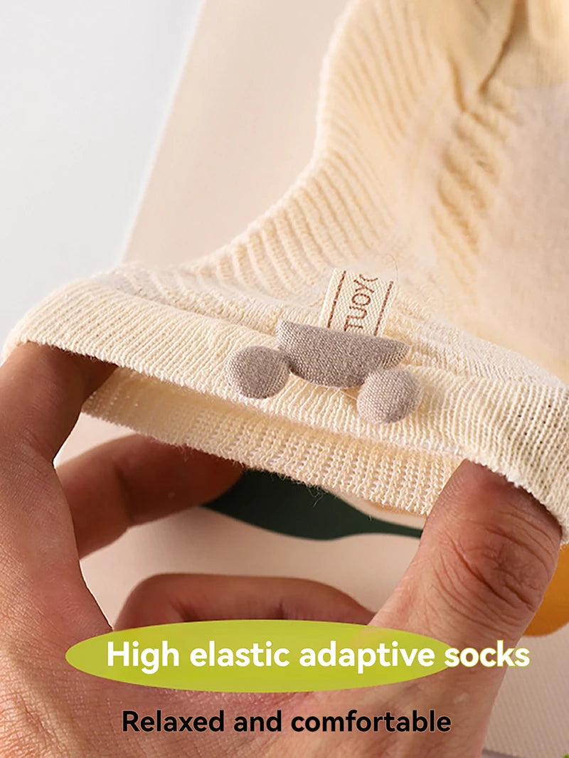 4pcs Newborn Socks Baby Summer Thin Cute Cute Mid Tube Short Socks Fashion New Baby Boneless Breathable Mid Tube Socks