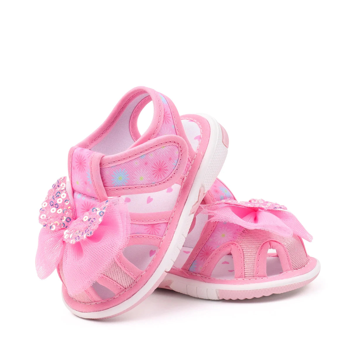 2025 0-2Y Baby Girls Baby Girls First Walking Indoor Outdoor Toddler Shoes With Squeaky Beautiful Design And Soft TPR Sole