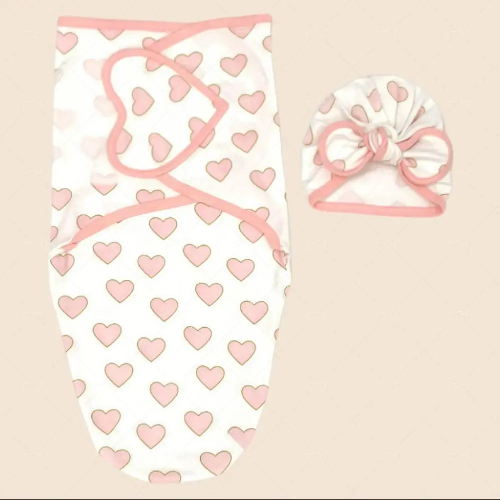 Bowknot Blanket Hat Set Soft Fabric Lightweight Material Newborn Photography Blanket Flower Adjustable Wrap