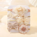 5Pcs Baby Flower Lace Bow Headband Elastic Nylon Newborn Head Band for Girl Infant Toddler Soft Hair Accessories Set