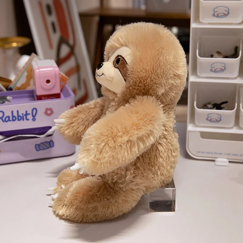 Simulation Fluffy Chubby Sloth Plushies Doll Cute Stuffed Animals Kawaii Soft Lifelike Sloth Kids Toys for Girls Boys Gifts Deco