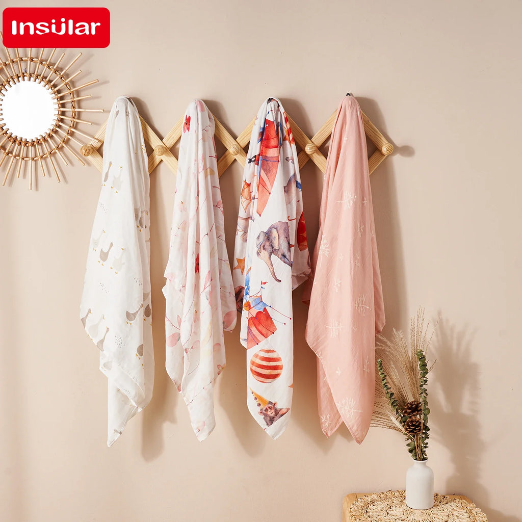 120*120 Cm Soft Muslin 100% Cotton Baby Blanket Cute Cartoon Newborn Blankets Bath Gauze Infant Wrap Sleepsack Stroller Cover