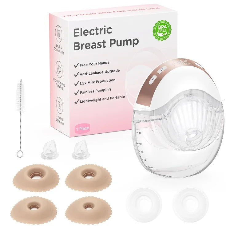 Hands Free Electric Breast Pump 3 Modes 12 Levels With 17 19 21 24 Mm Flanges Bpa Free
