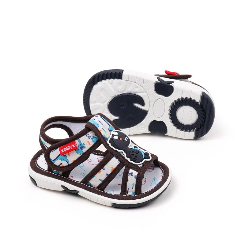 2025 Baby Sound Shoes Toddler Prewalking Summer Sandal High Quality Cute Animal for Boys and Girls Kid Squeaky Sneaker MY2402