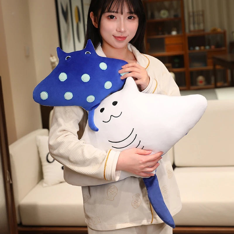 Hot Ray Cat Manta Rays Plush Toy Soft Stuffed Sea Animals Devil Fish Cute Sleeping Companion Cuhsion for Children Birthday Gifts
