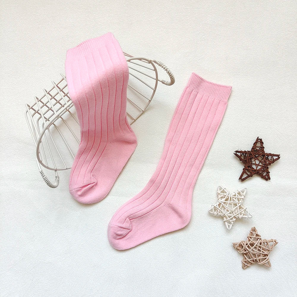 New Fashion Boys Girls Knee High Socks Cotton Breathable Stripe Kids Casual Sock Children School Uniform Socks Baby Socken Long