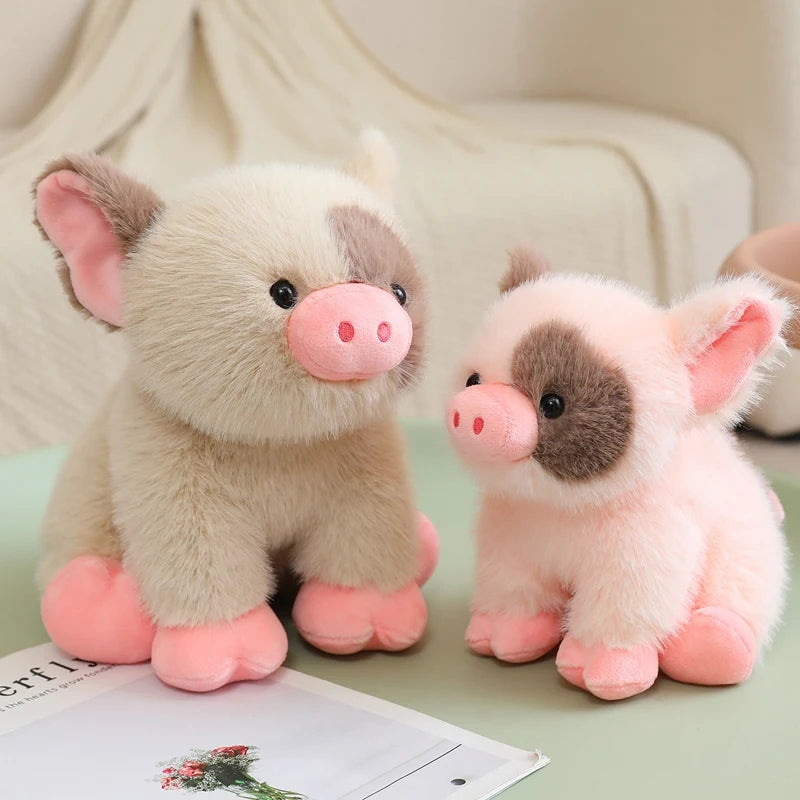 Cute Sitting Animals miniature fragrant pig Cat Soft Plush Dolls Stuffed Lifelike piglet Plushie Baby Toys Gifts For Children