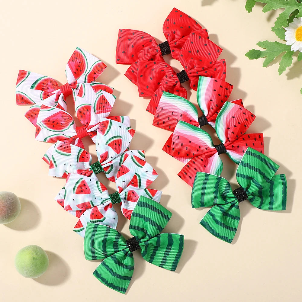 4Pcs Summer Watermelon Hair Clips Set for Kids Hair Accessories Girls Tourist Beach Vacation Headwear Hairgripes