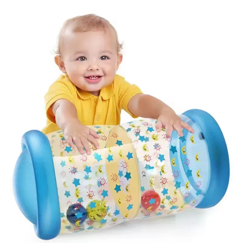 Baby Crawling Roller Inflatable Toy With Bell For Learning To Walk Walker Activity Early Education