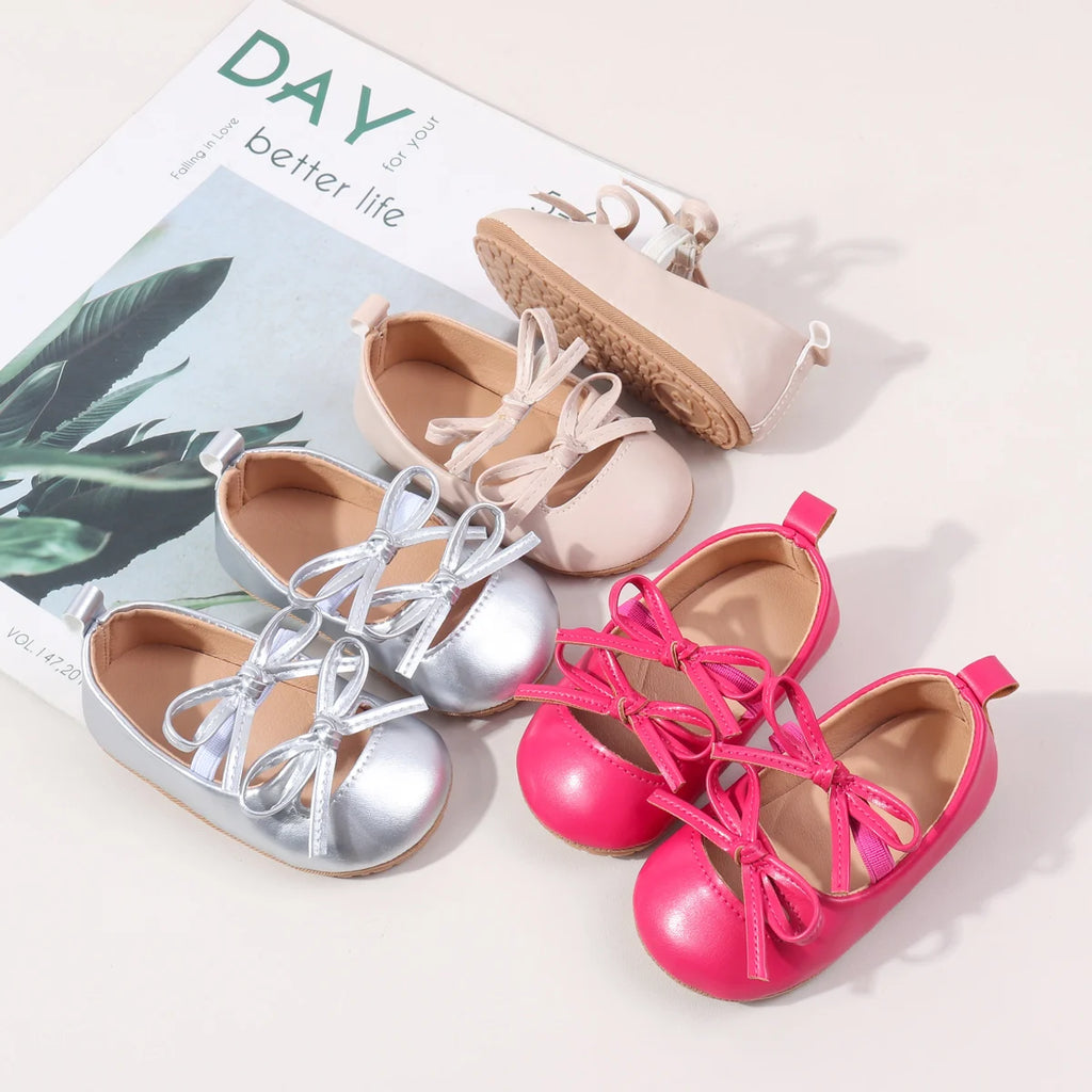Spring And Autumn Baby Girls First Walking Indoor Outdoor Toddler Shoes With Fashion Design For 0-18M Soft TPR Sole BBW5193