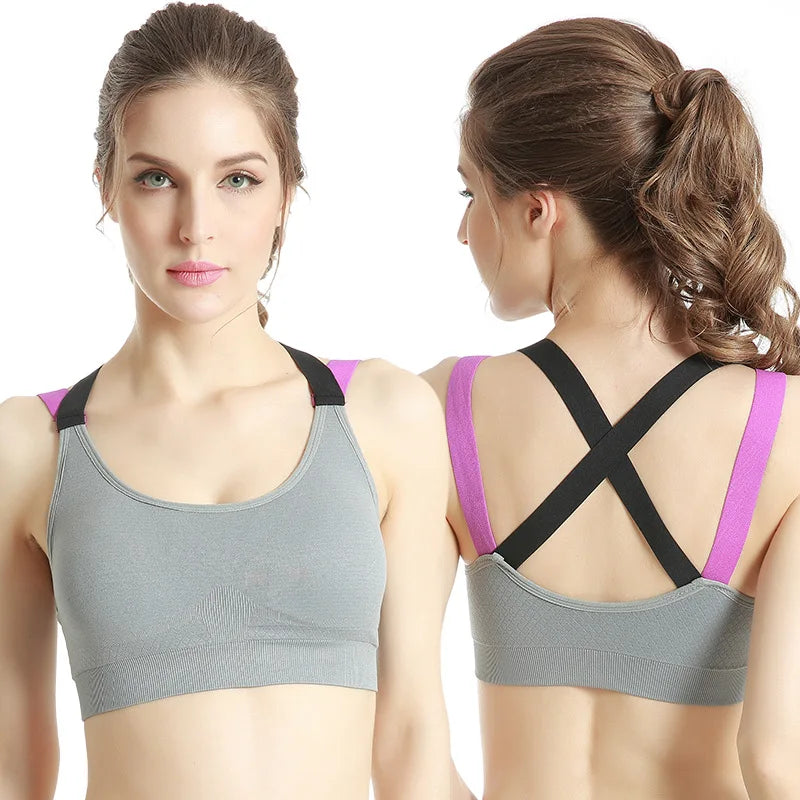 3 Pcs Women Breathable Sports Bra Absorb Sweat Shockproof Padded Gym Running Fitness Seamless Yoga Sports Bra Underwear
