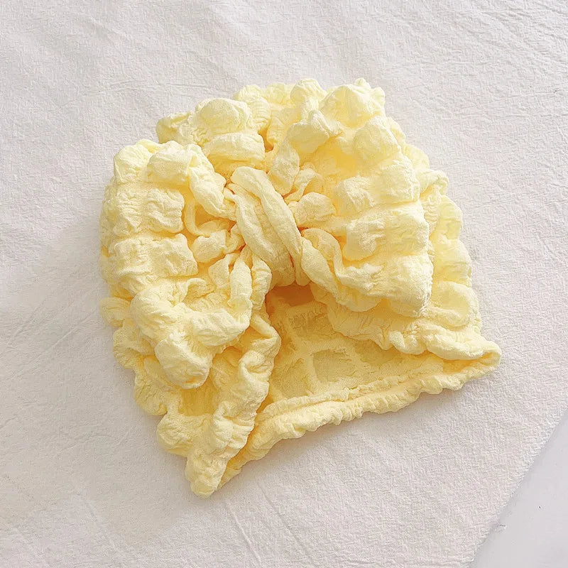 Bubble Print Beanie for Baby Girls Big Bowknot Turban Hat kids Indian Cap Cotton Beanies Infant Popcorn Hats Newborn Headwear