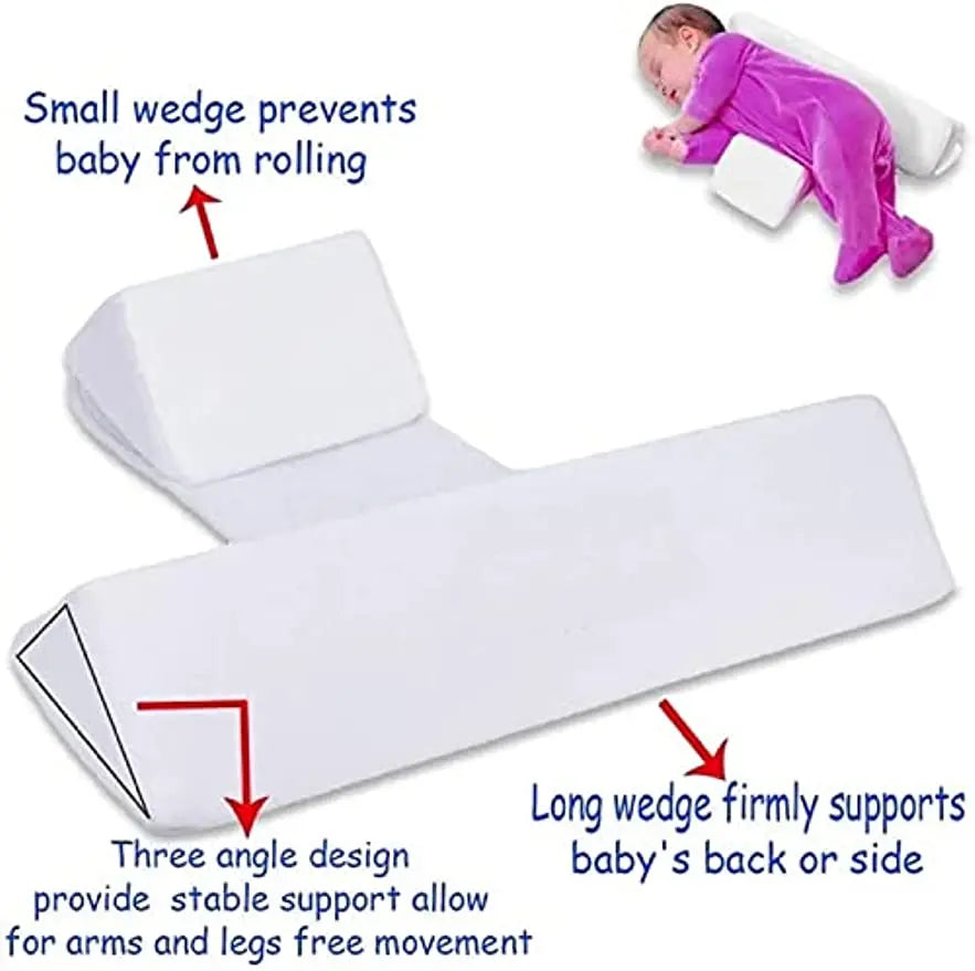 Baby Side Sleeping Pillow Head Protecter Newborn Head Anti-Spitting Milk Travel Pillow Infant Sleeping Wedge Cushion