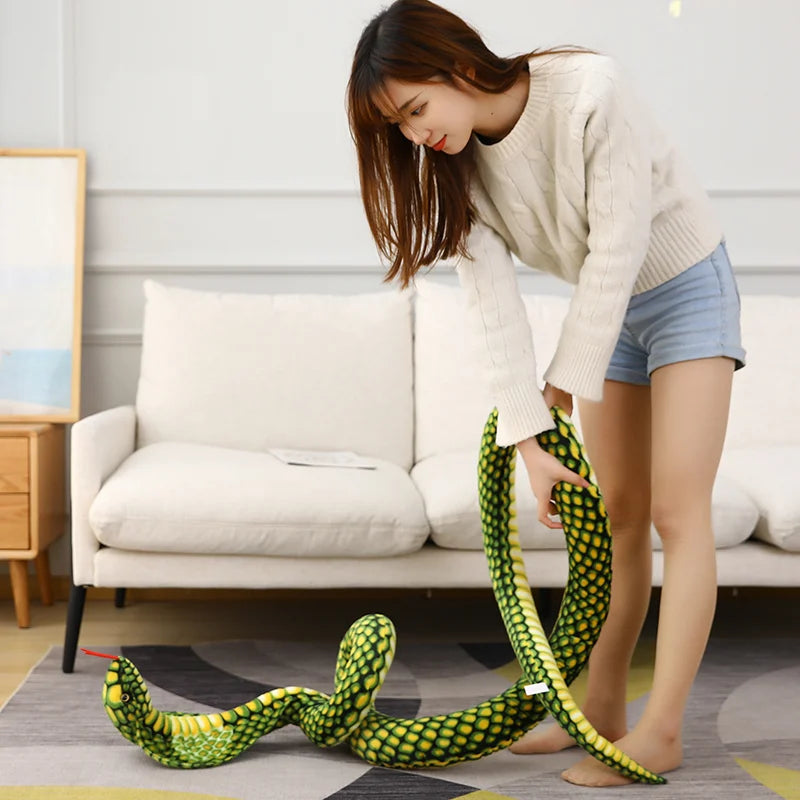 1pc 80/170/240cm Simulated Colorful Cobra Plush Toy Stuffed Animals Snakes Plushies Doll Funny Spoof Joke Soft Toys Home Decor