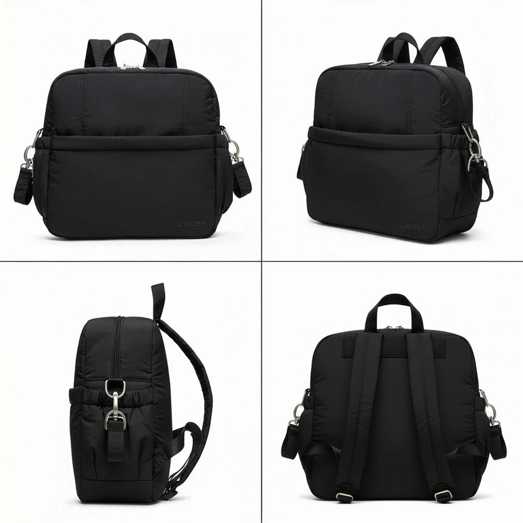 Soboba Large Capacity Diaper Backpack Multi-functional Nappy Changing Bag for Newborns Travel-Friendly Parenting Essentials