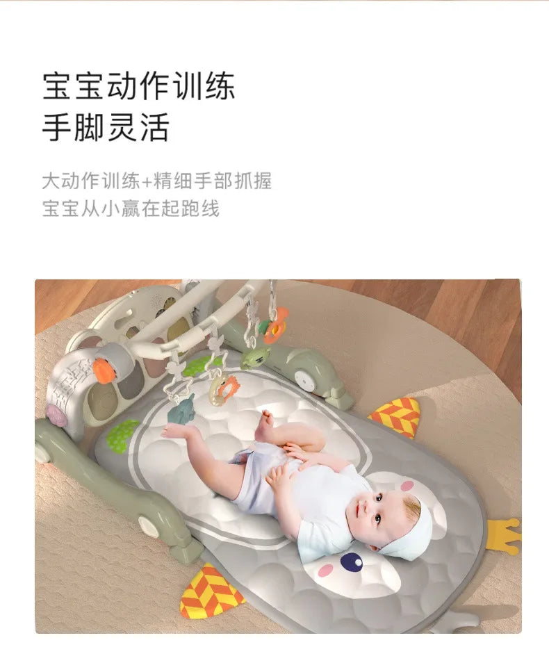 Fitness Rack Pedal Piano Fitness Frame Multifunctional Gyms & Playmats 3 in 1 Baby Walker Early Education Activities for Baby