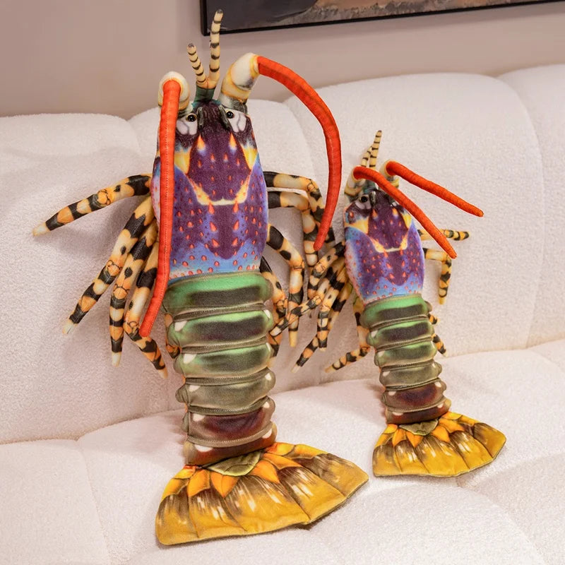 Colorful Lobster Plush Toy Stuffed Throw Pillow - Lifelike Design Creative Home Decor Funny Christmas Gift Vivid Lobster Theme