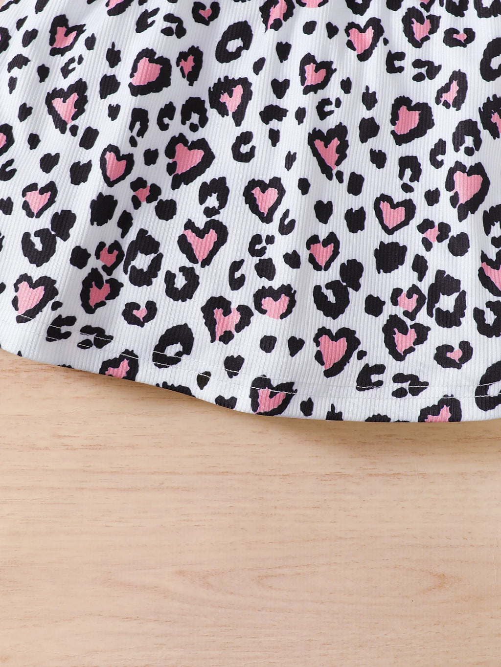 2Pcs Children's clothing Girl Flying sleeve White Top Leopard Print Bow Skirt Set for 4-7 Year old Girls Summer Fashion Set