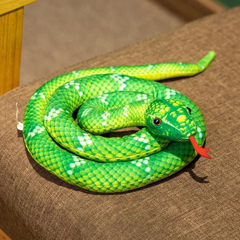 New Artificial Python Plush Toy Long Snake Yellow Orange Green Python Plush Toy Decorate The House Holiday Decorations