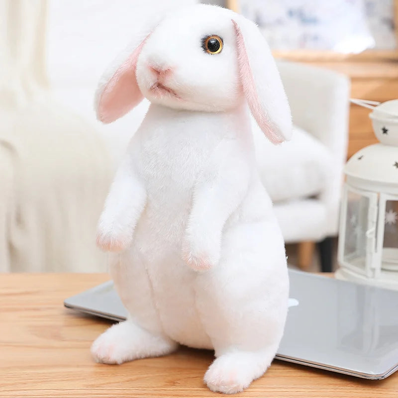 Hot Simulation Cute Rabbit Plush Fur Realistic Kawaii Animal Easter Bunny Rabbit Toy Model Gift Home Decoration