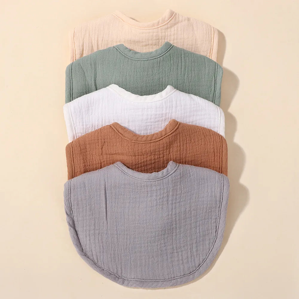 Random Color 6Pcs Cotton Thickening Soft Baby Adjustable Bibs Newborn Burp Cloths Bandana Scarf for Kids  Feeding  Baby Bips