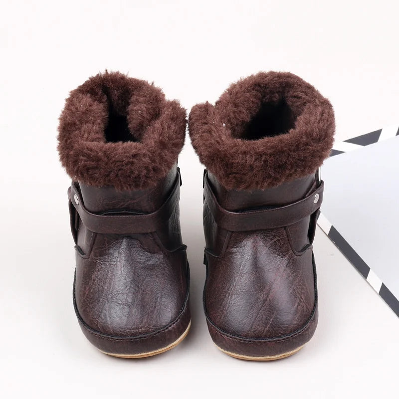 Hot Selling Winter Baby Boy And Girl Pre Walking Toddler Shoes Fashion Design Fleece-lined For 0-18M Baby Winter Cotton Boots