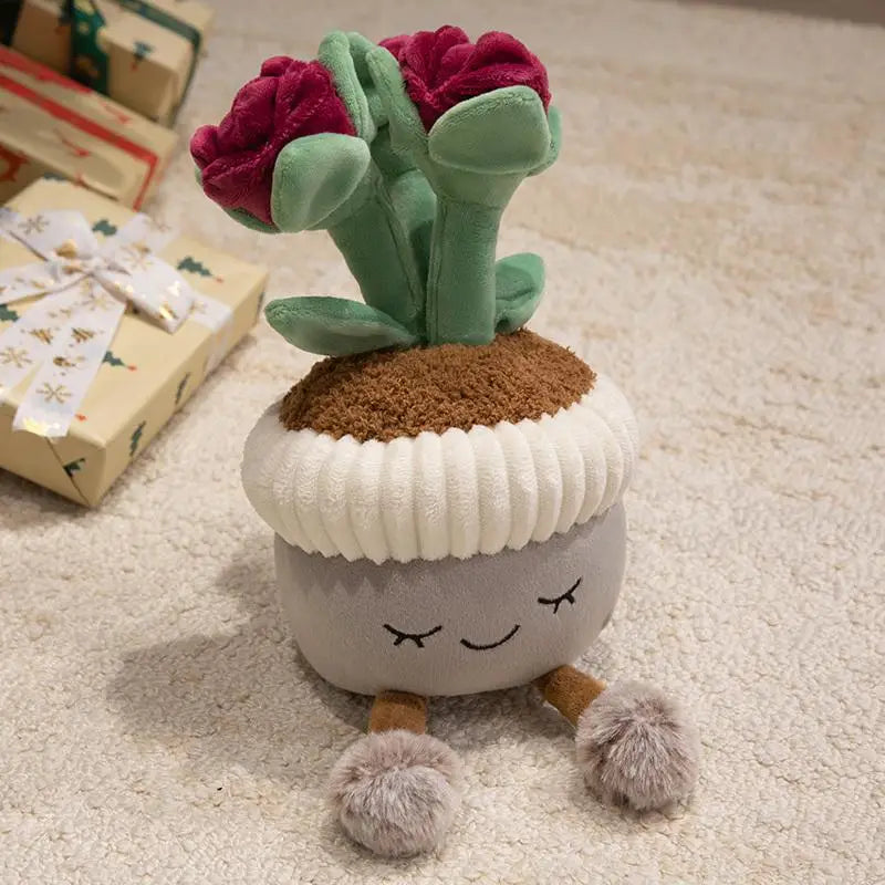 Lifelike Tulip Plush Plant Decor Toy Soft Doll Pendant Kawaii Pillow For Bookshelf Display Model 0000