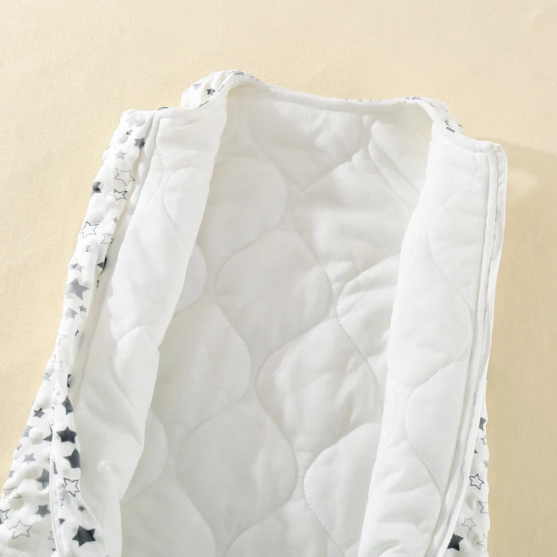 Baby Sleeping Bag 0-6m Soft and Comfortable Autumn and Winter Vest Newborn Cartoon Leg-Wrapped Sleeping Bag Baby Anti-Kick Quilt Sleeveless