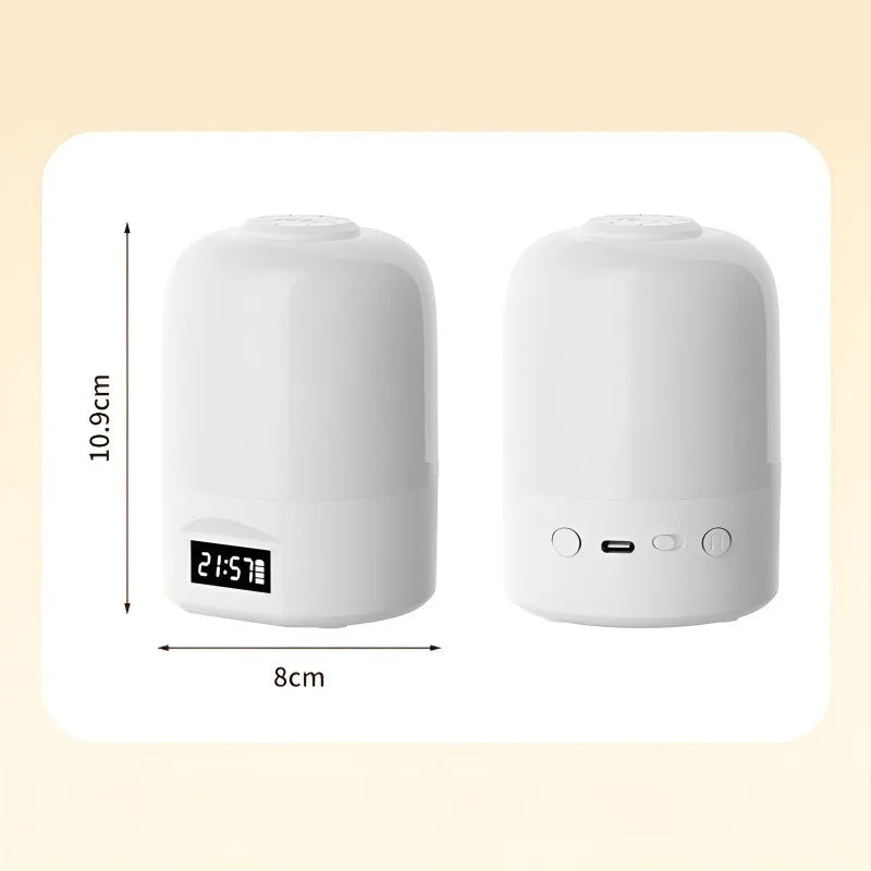 LED Bedside Lamp with Clock Display Touch Control Dimmable Night Light USB Rechargeable for Bedroom Baby Feeding