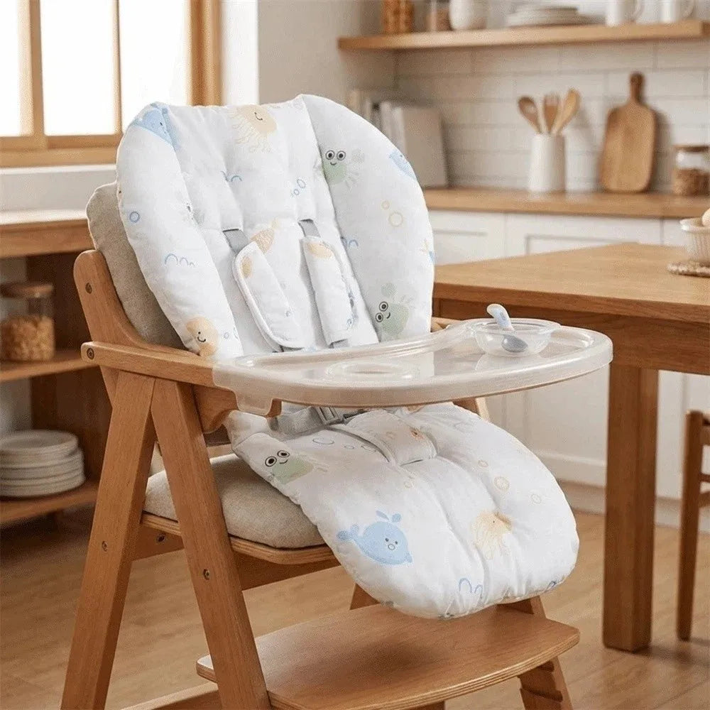 Cotton Material Baby Stroller Seat Cushion All Seasons Cartoon Pattern Dining Chair Cushions Comfortable Breathable