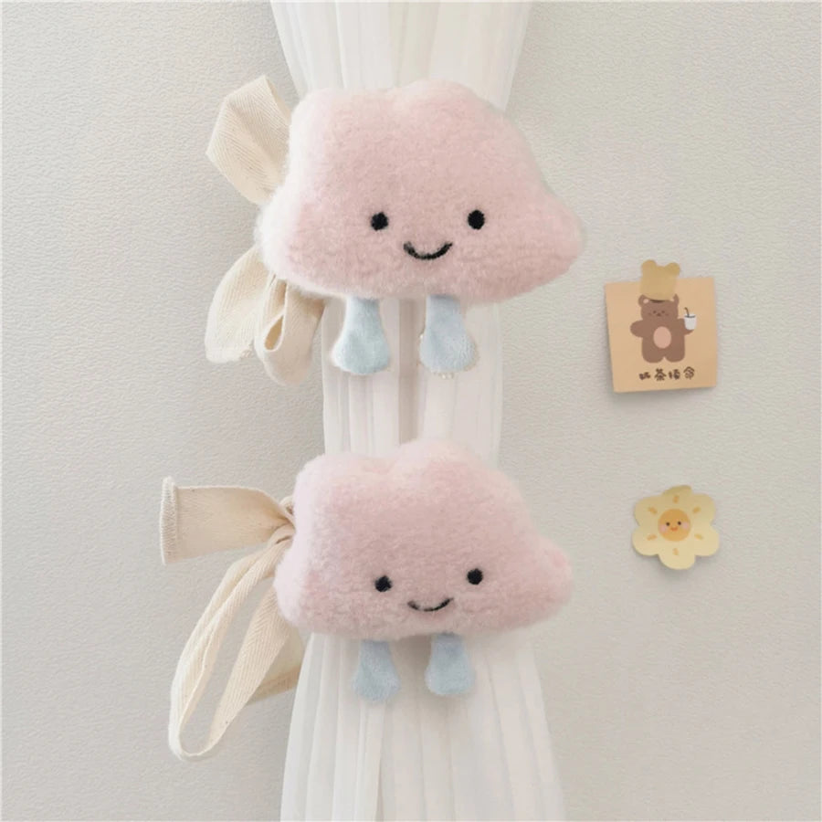 Ins-Style Curtain Tiebacks 2-Pc Korean-Style 3D Cloud Ribbon For Mosquito Net Ties